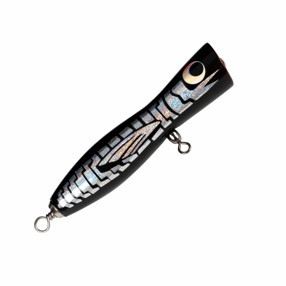 SeaRuler Tuna GT Handmade Wooden Popper - Black Marlin